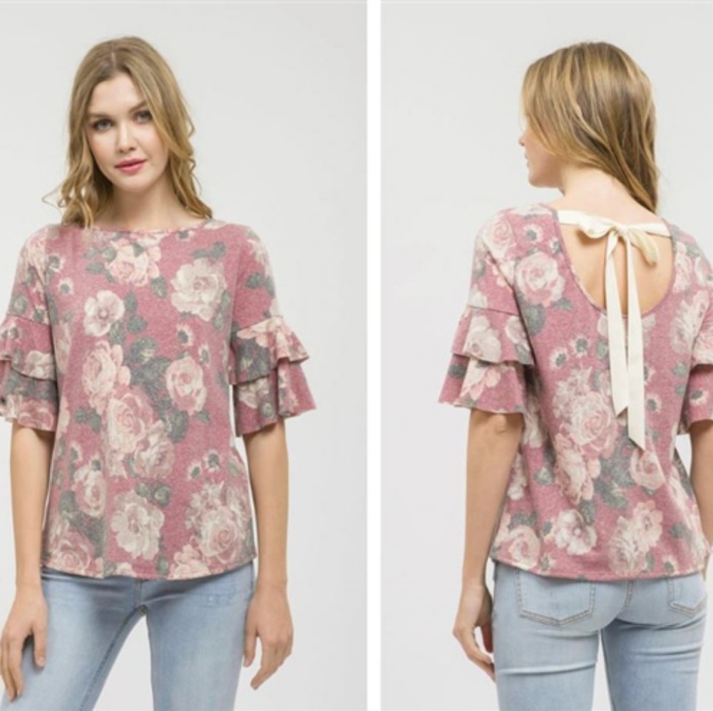 Mauve Floral Top
